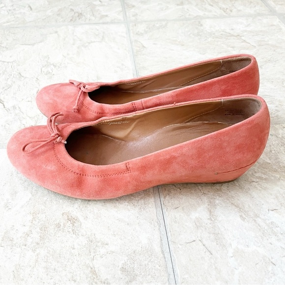 PAUL GREEN Munchen Coral Orange Pink Suede Wedge Sandals Shoes Size US Women’s 7 - Picture 12 of 12